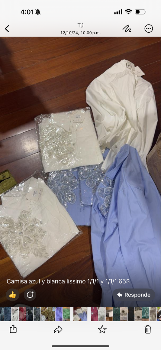Camisa azul y blanca lissimo