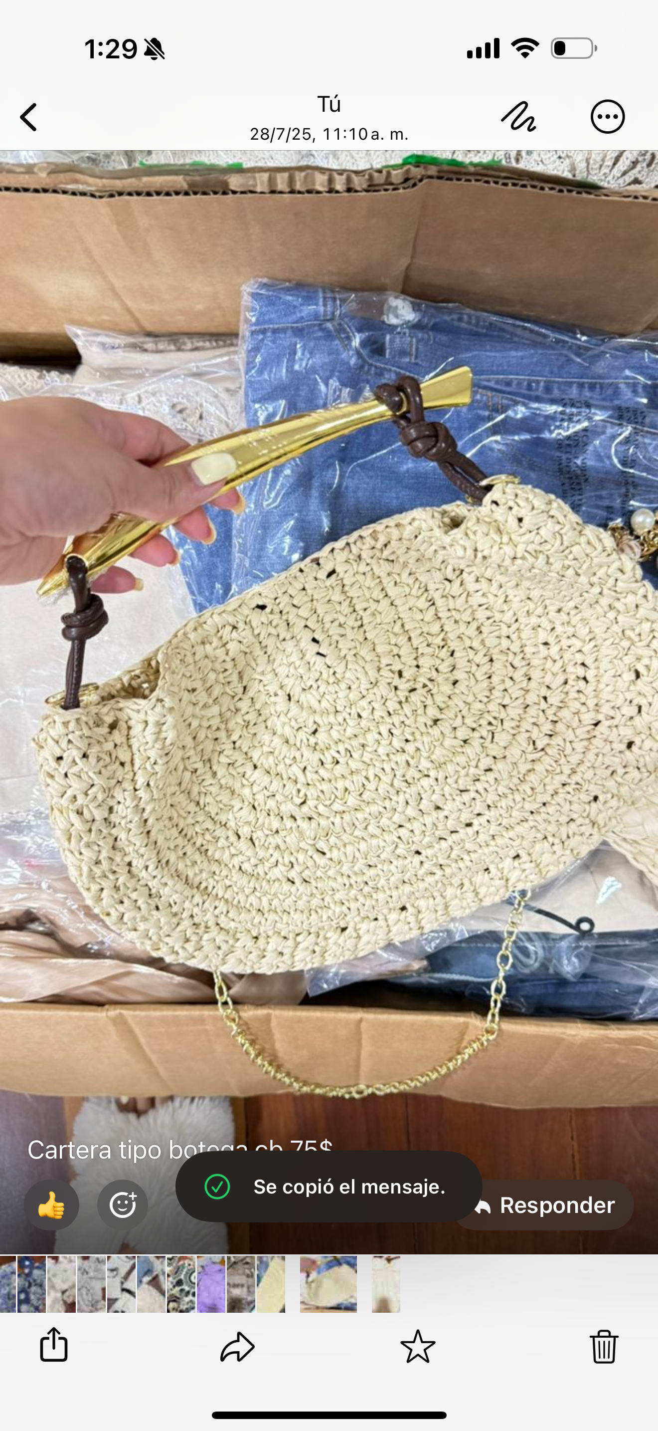 Cartera tipo bottega cb