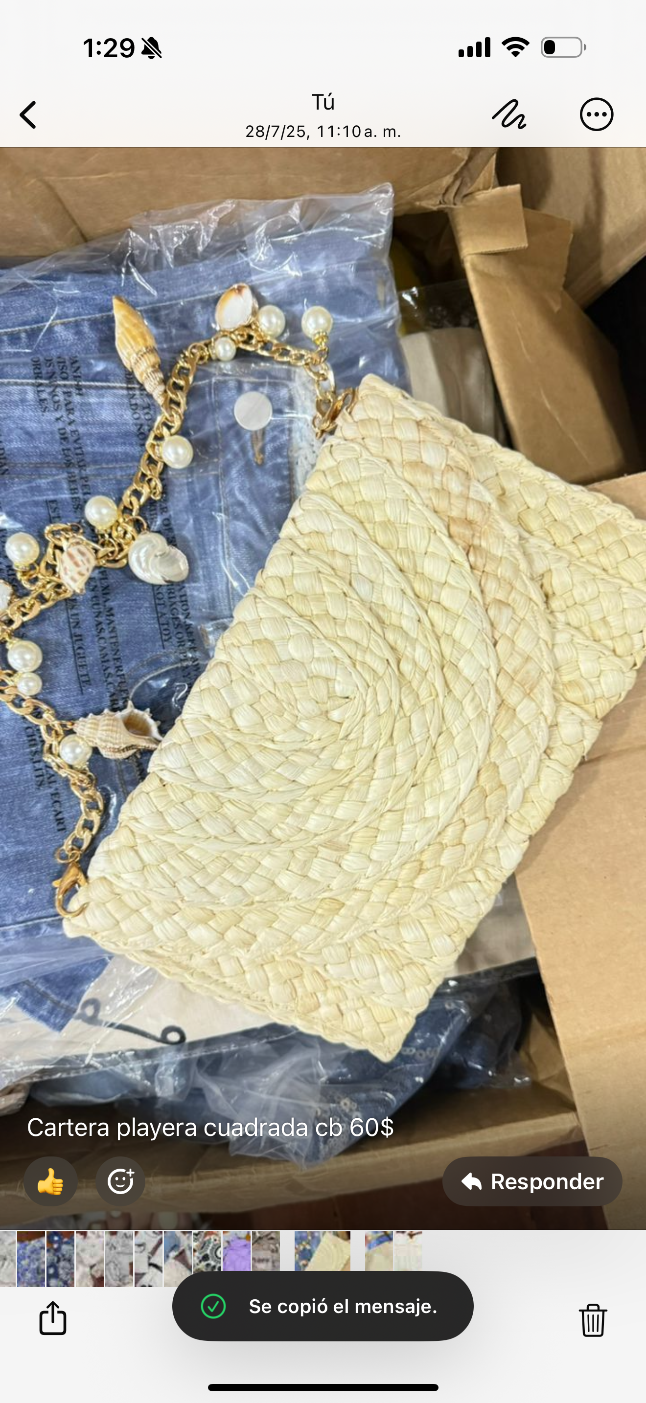 Cartera playera cuadrada cb