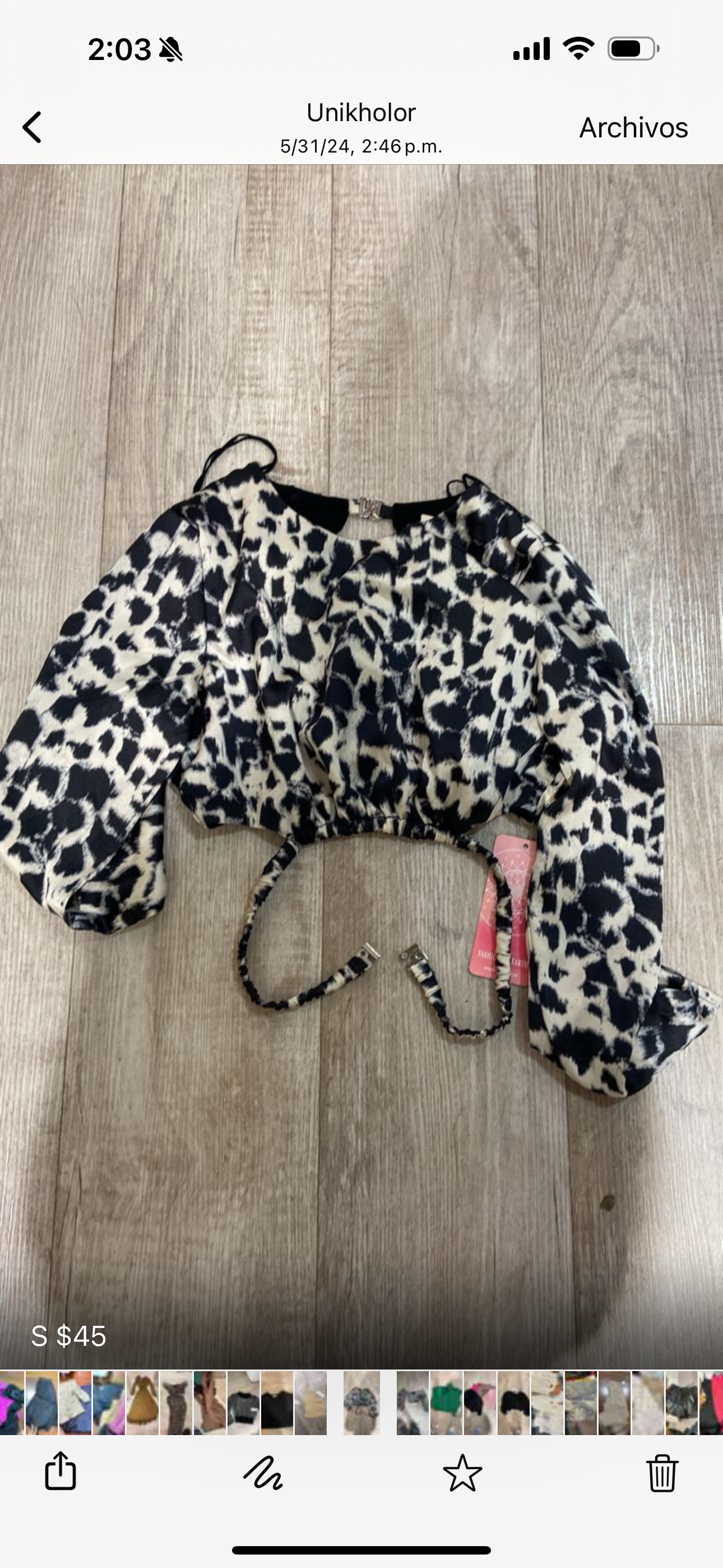 Top manga larga animal print hyfve