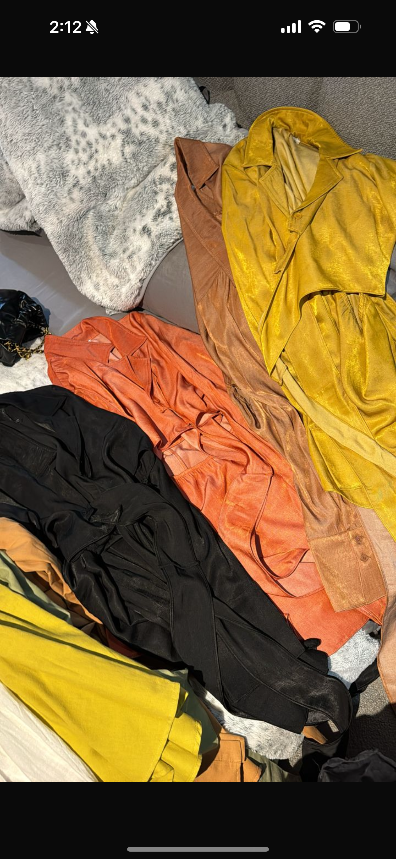 Vestido amarrado corto hyfve talla S. Negro, naranja. Amarillo y marrón