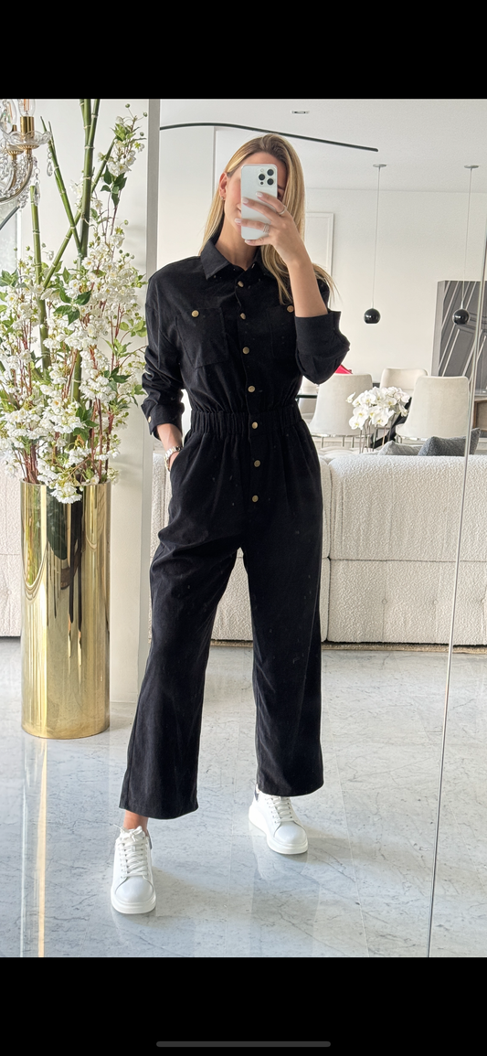Jumpsuit de pana negro S