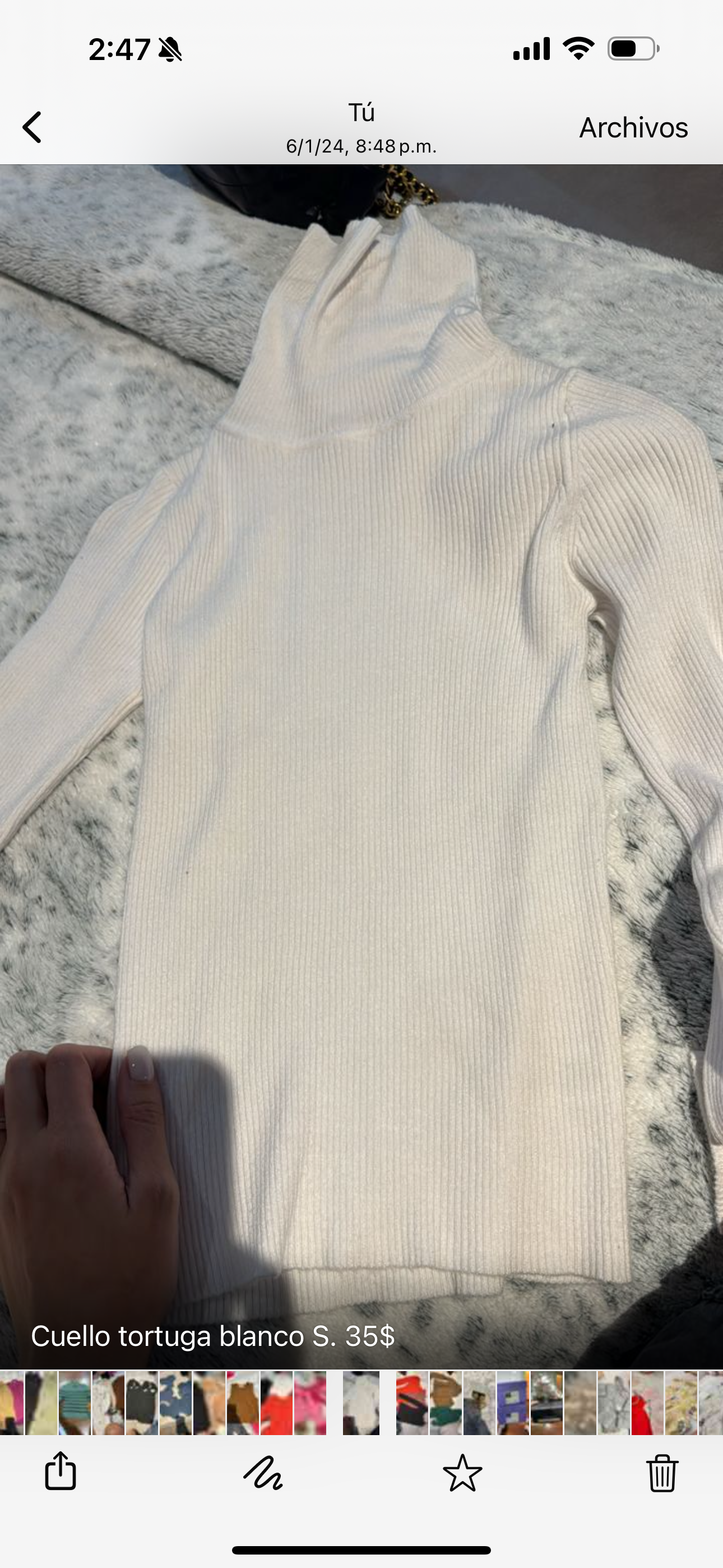 Cuello tortuga blanco S