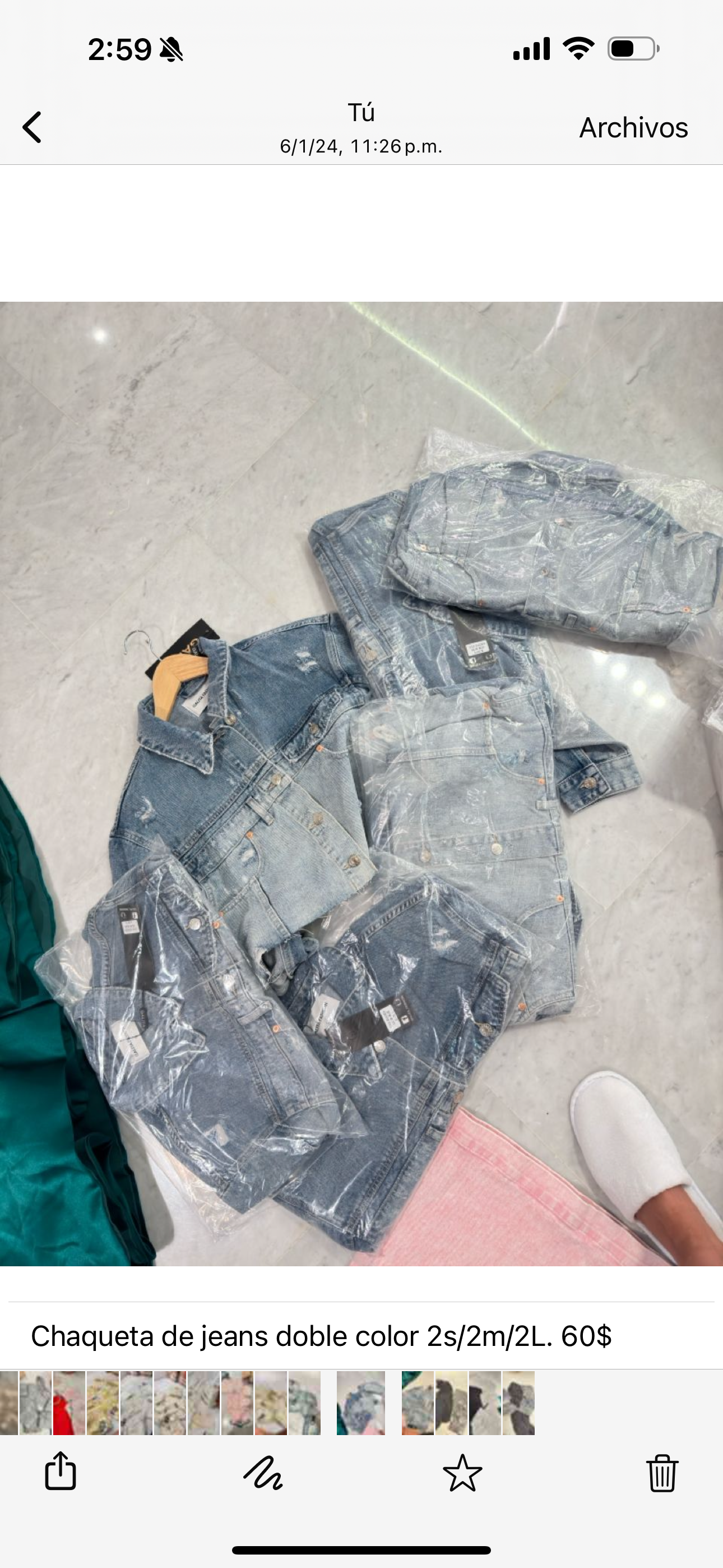 Chaqueta de jeans doble color