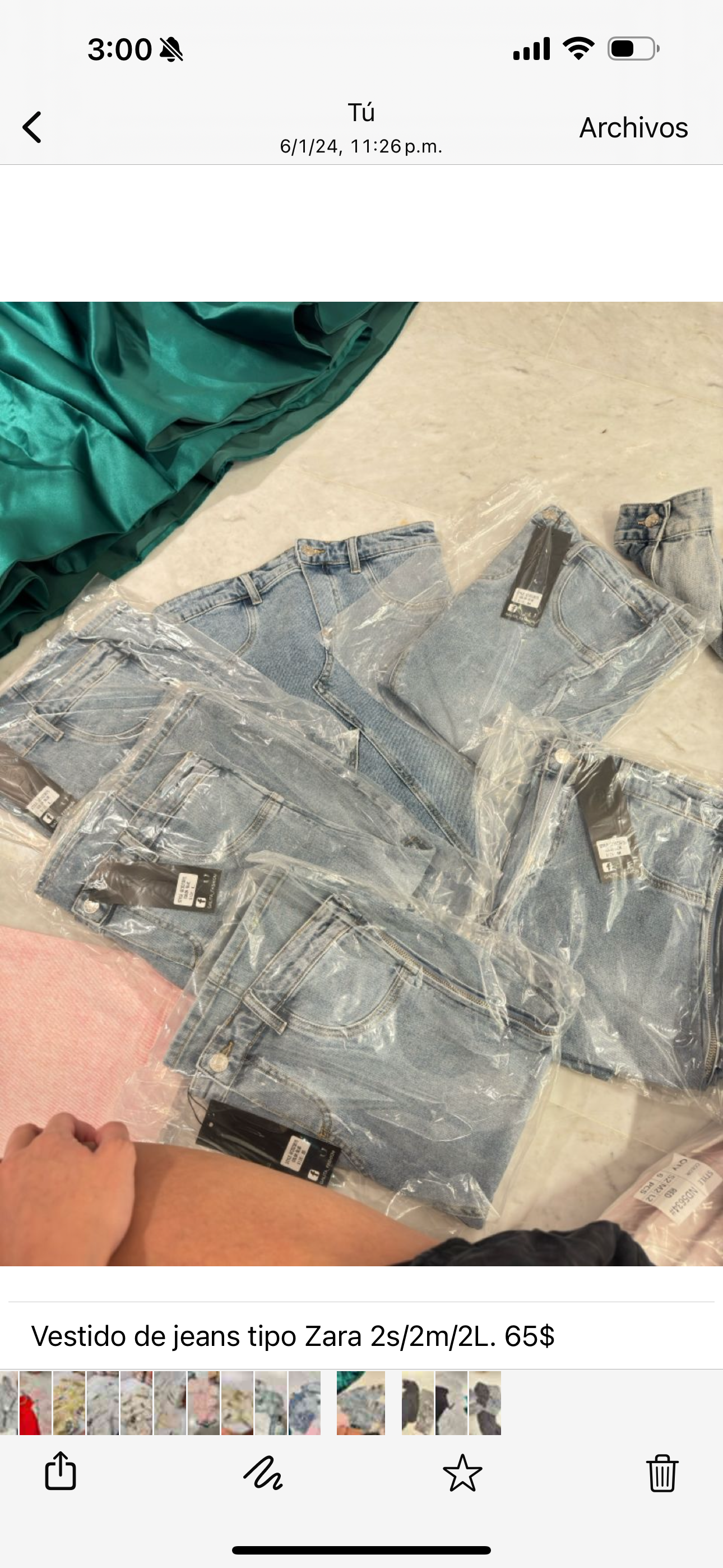 Vestido de jeans tipo Zara