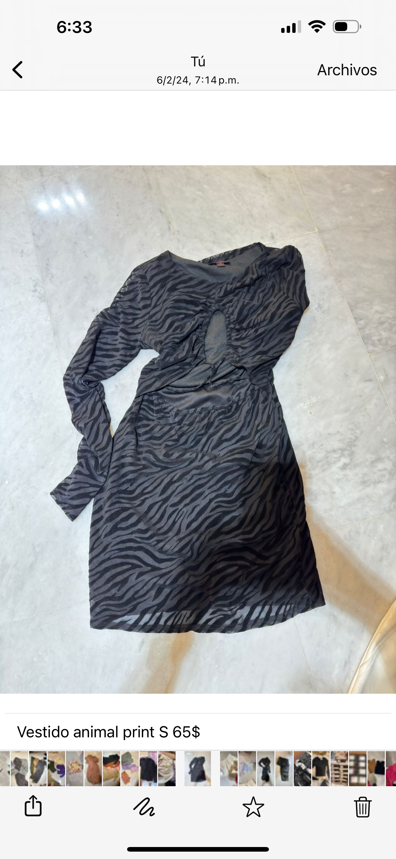 Vestido animal print S