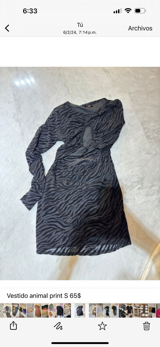 Vestido animal print S