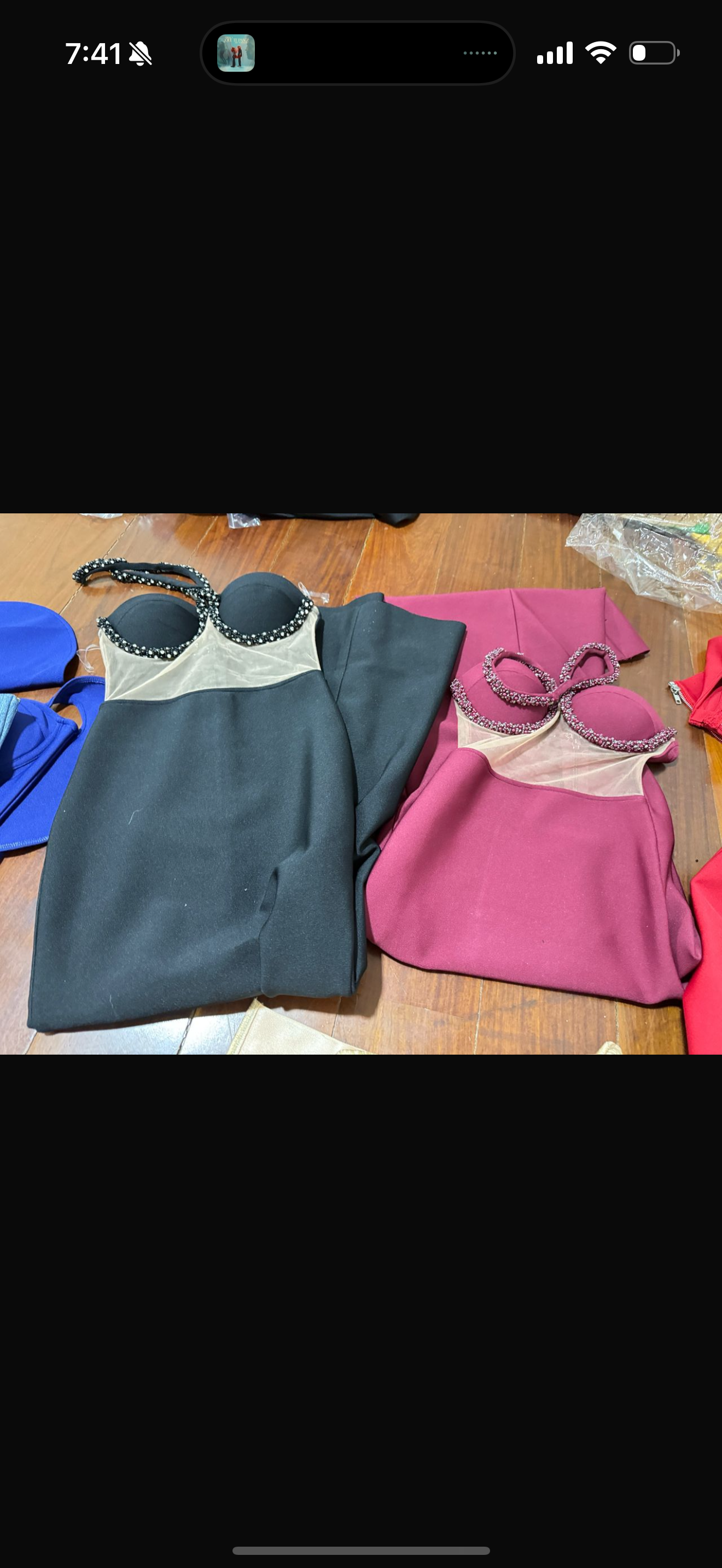Vestido bandage negro y vino cb S.