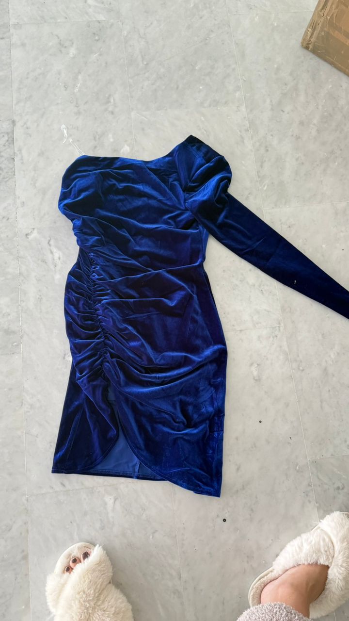 Vestido terciopelo azul cb S