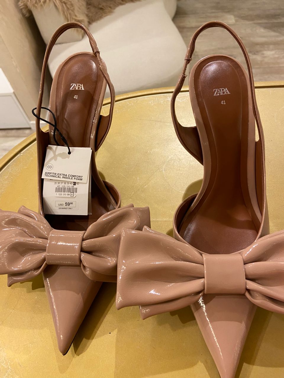 Tacones lazo beige