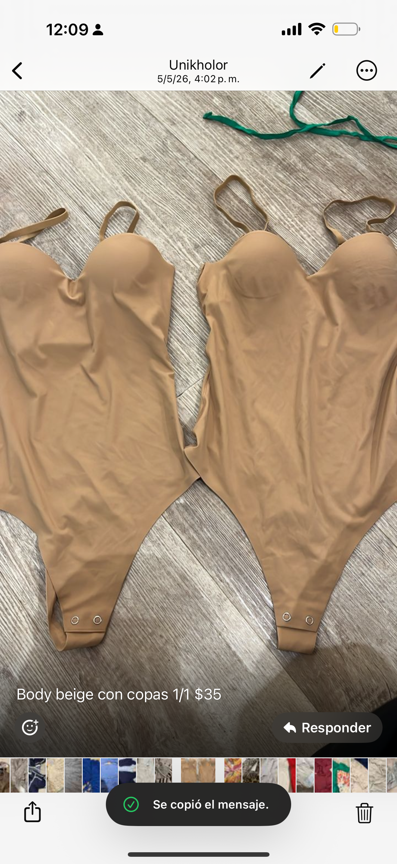 Body beige con copas