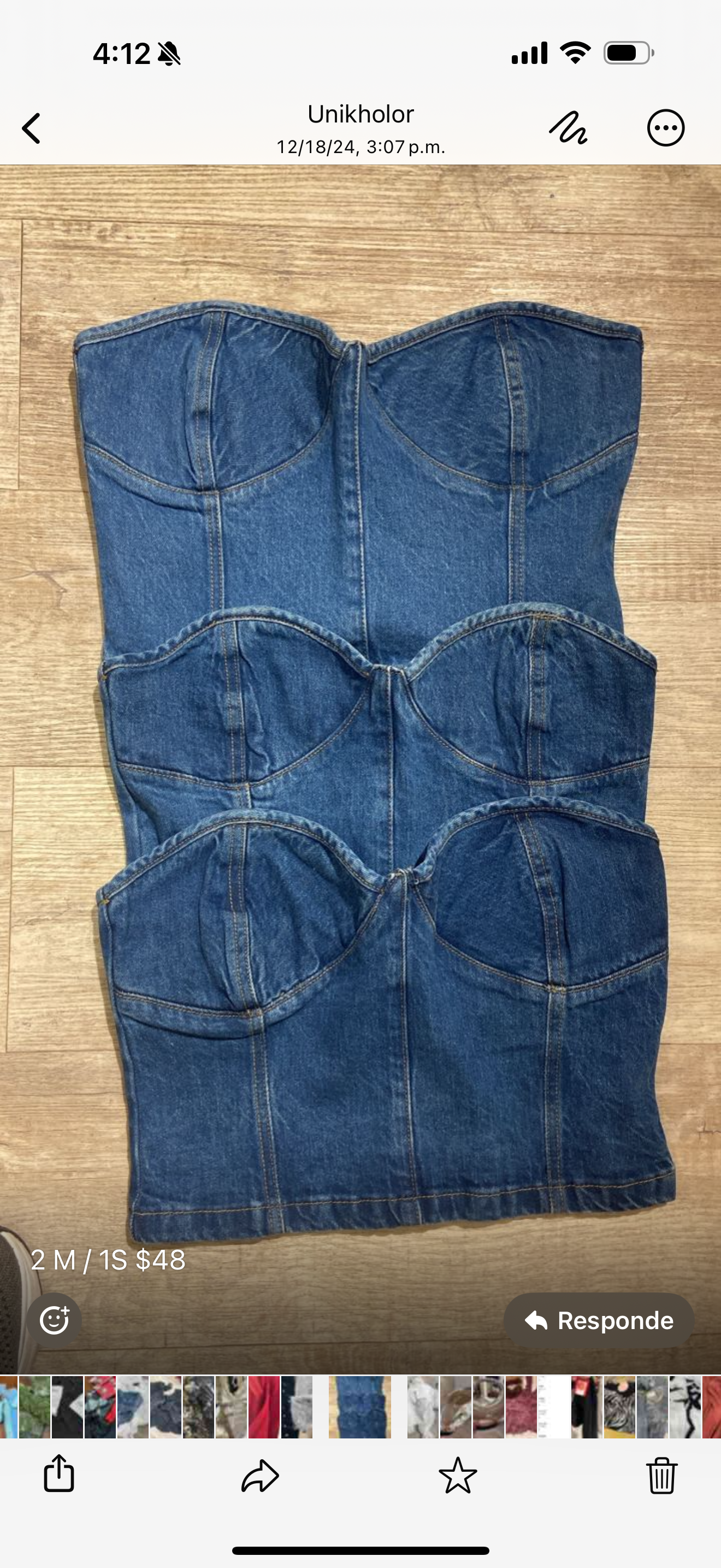 Top de jeans oscuro cb