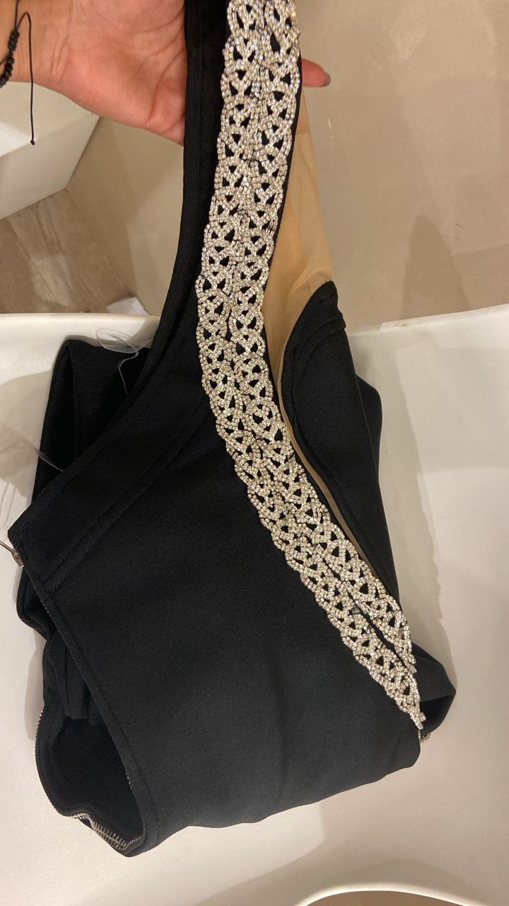 Vestido bandage negro con brillantes cb 1 S.