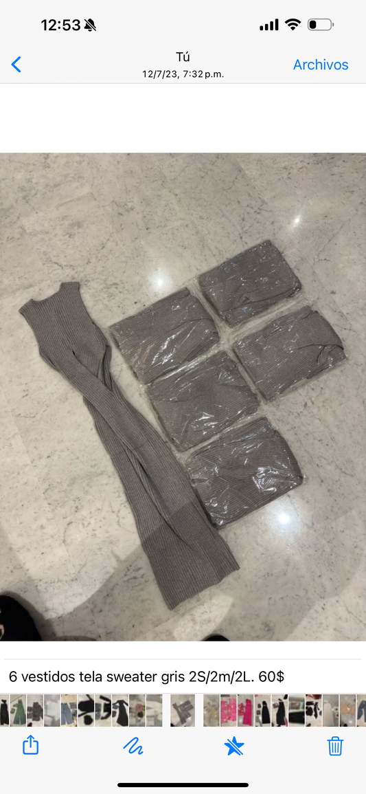 Vestido tela sweater gris