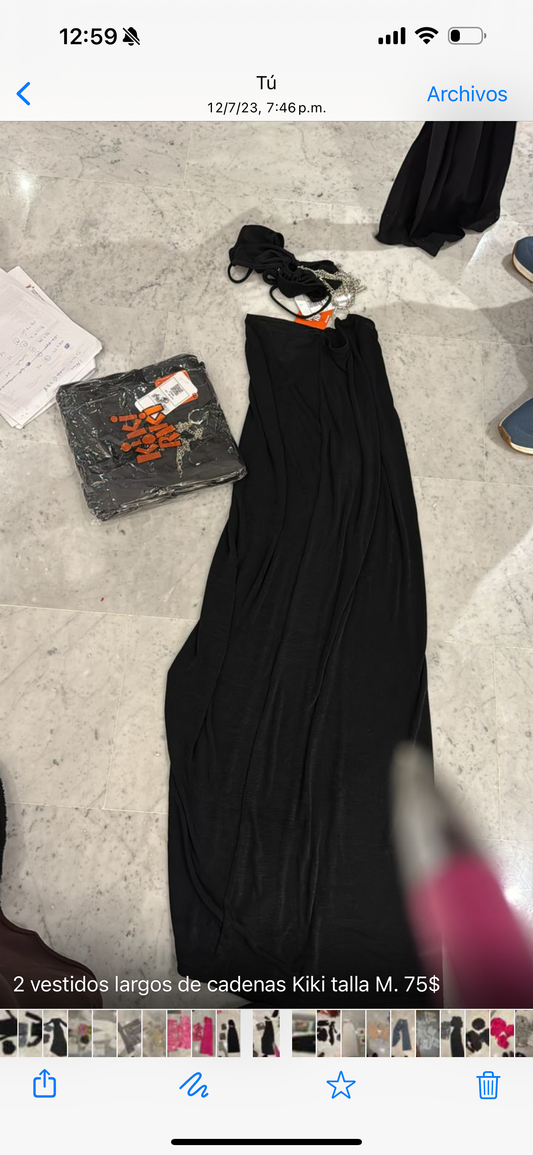 Vestido largo de cadenas Kiki