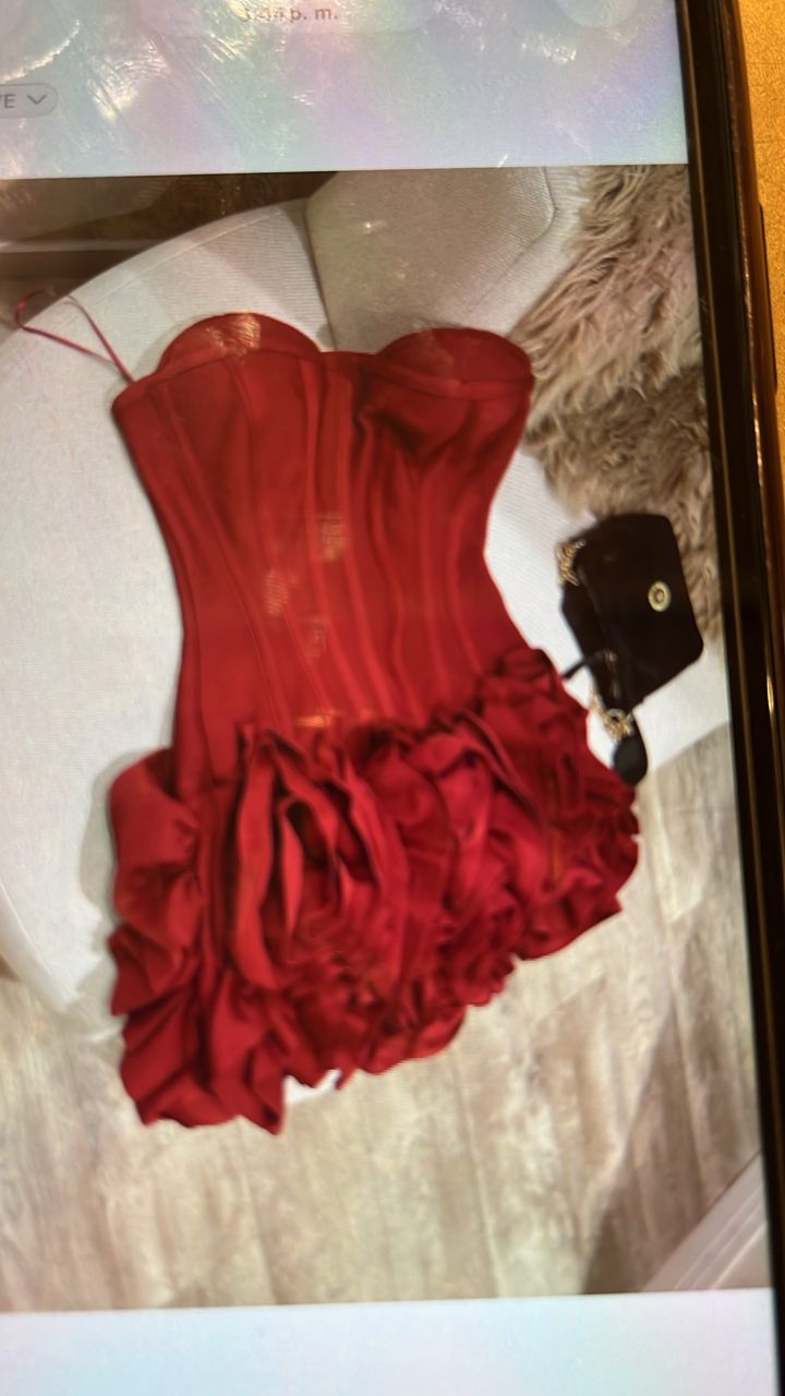 Vestido corset rojo floreado cb