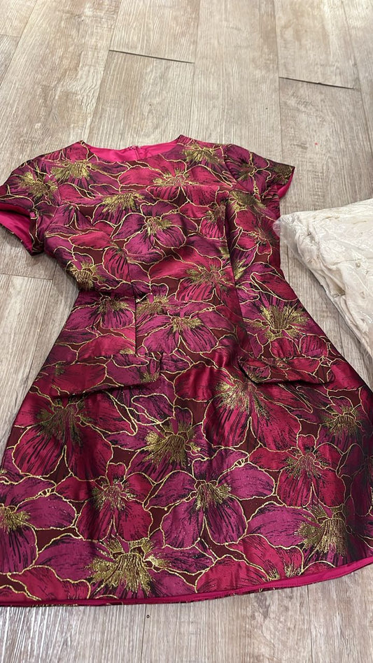 Vestido fucsia floreado cb