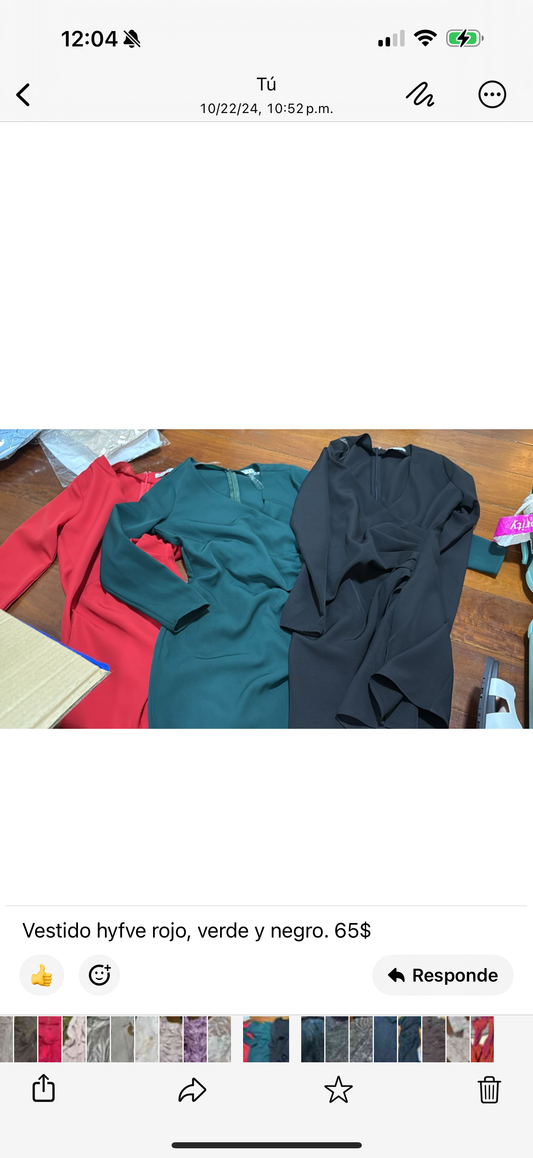 Vestido hyfve rojo, verde y negro. S