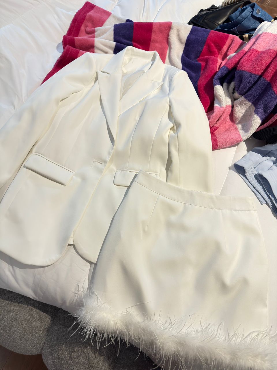 Set blanco de plumas
