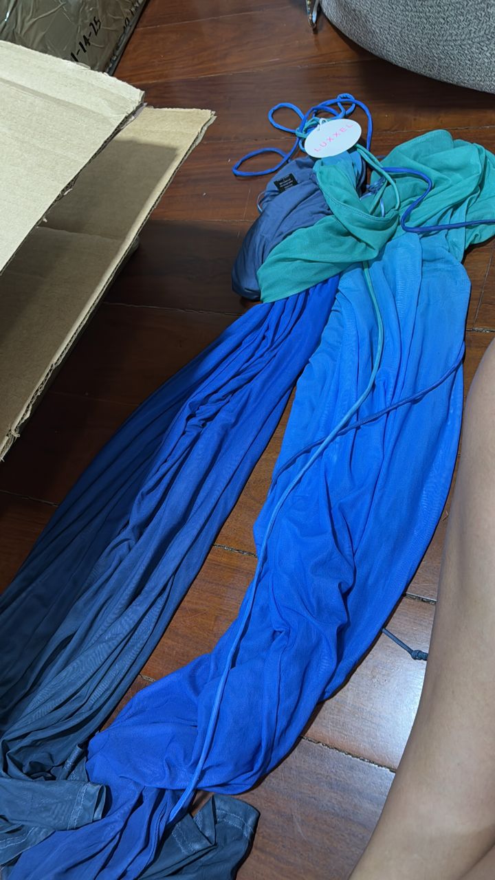 Vestido degradé azul luxxel