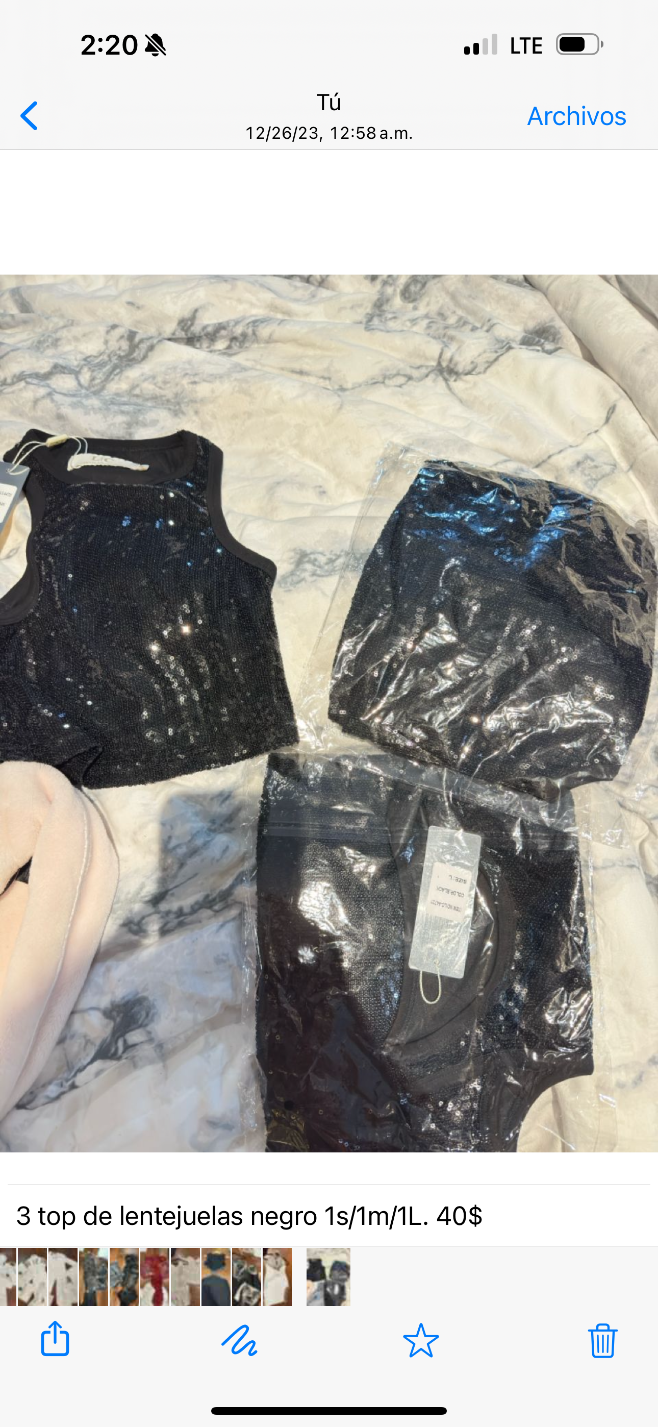 Top de lentejuelas negro
