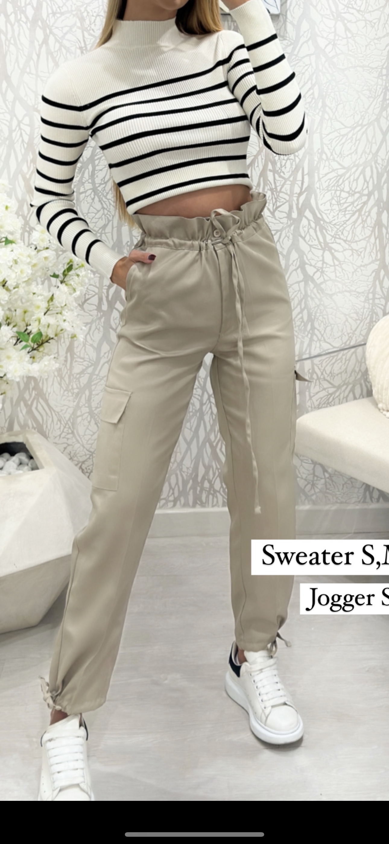 Jogger nude tipo cargo
