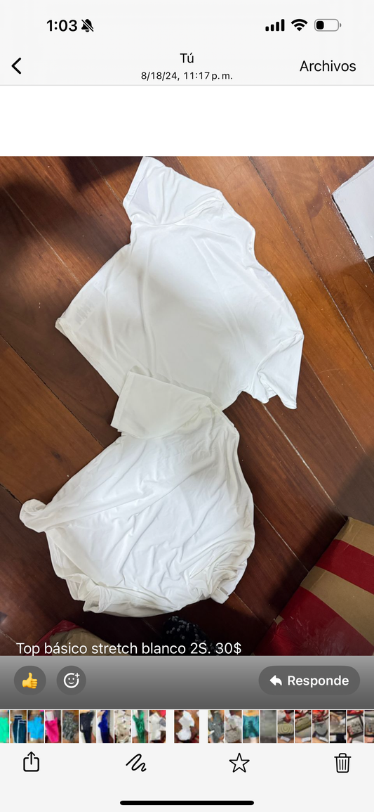 Top básico stretch blanco 2S.