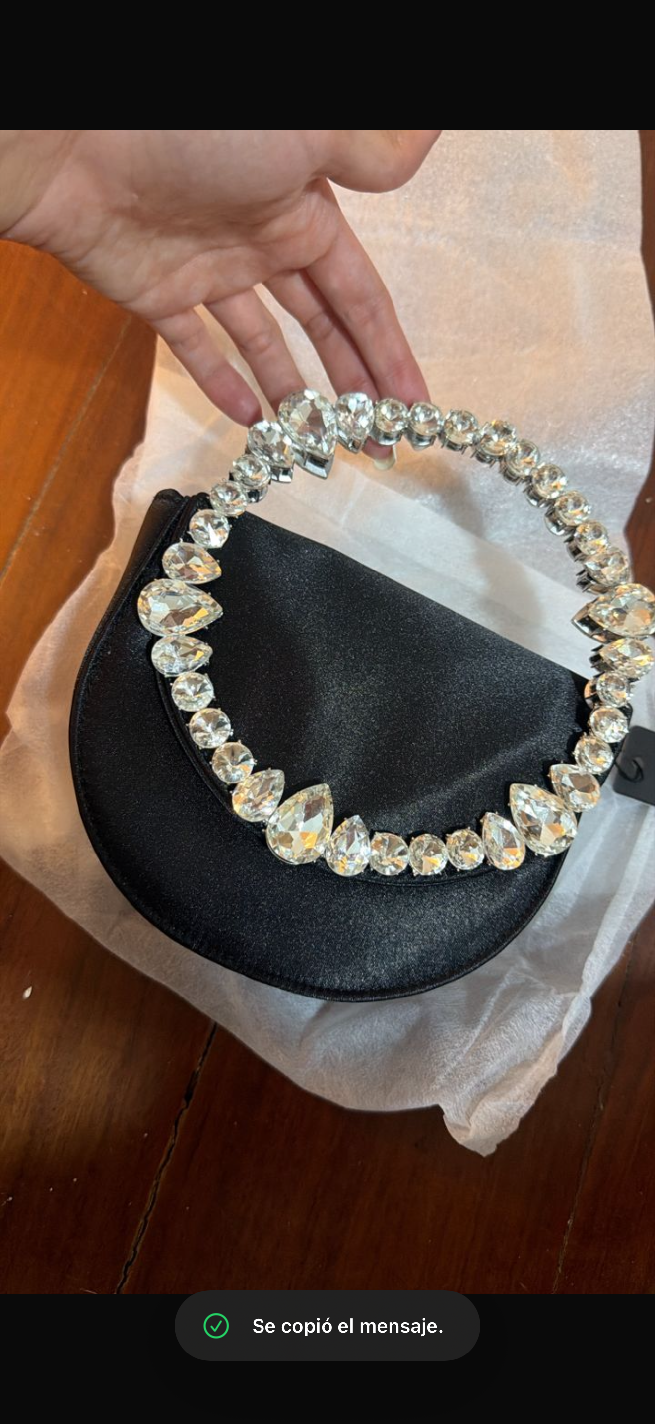 Cartera negra con brillantes cb 65