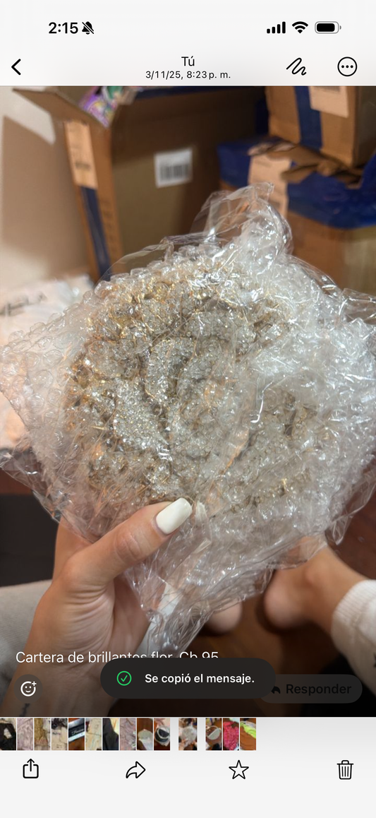 Cartera de brillantes flor. Cb