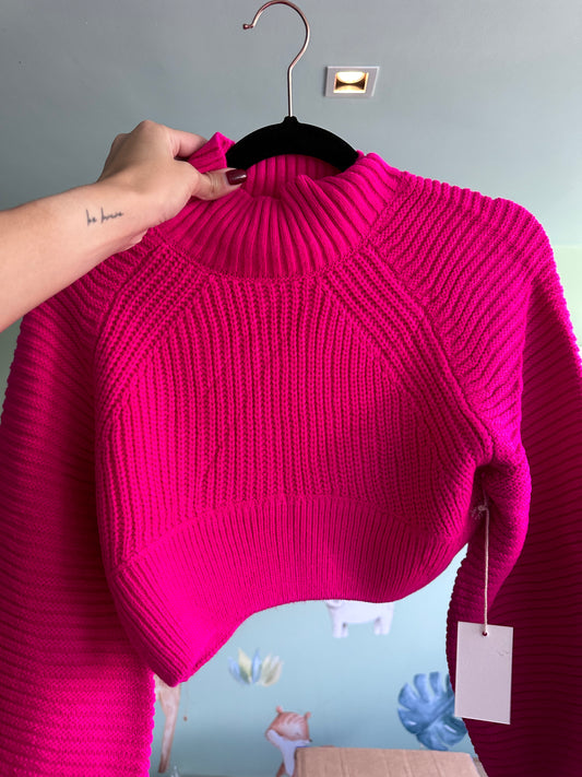 Sweater corto fucsia