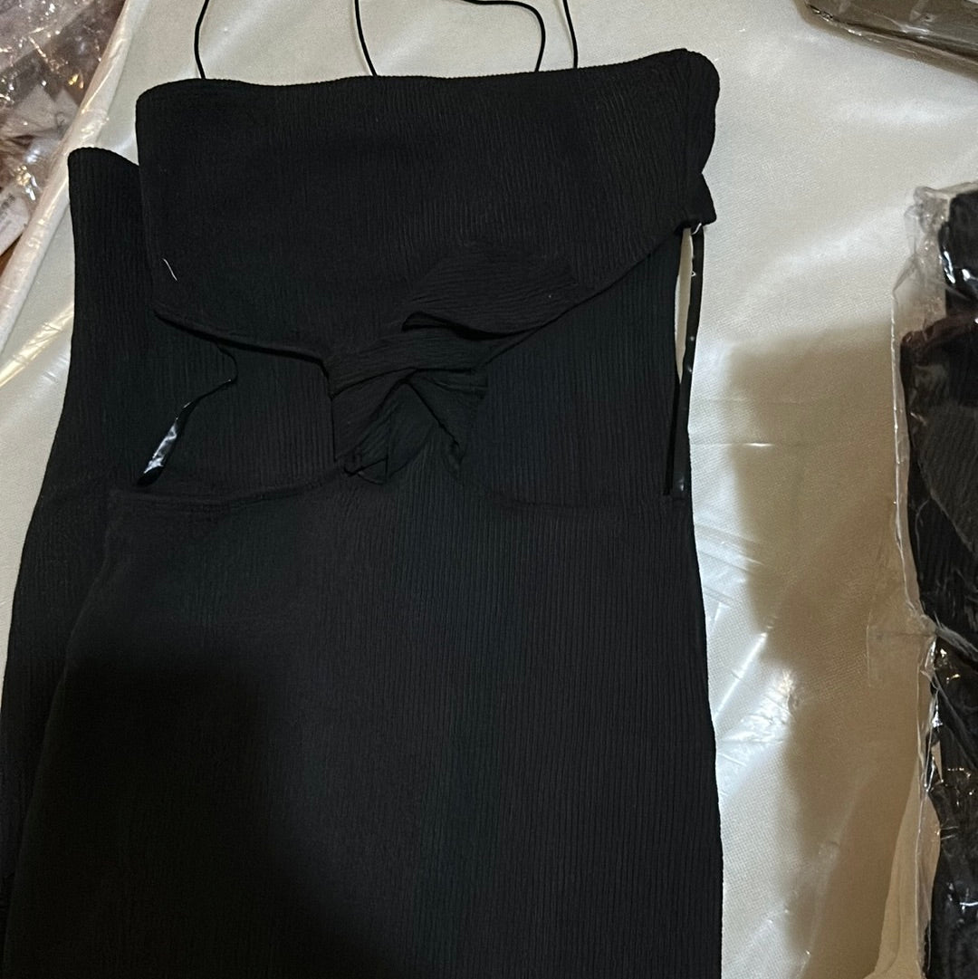 Vestido top negro largo stretch