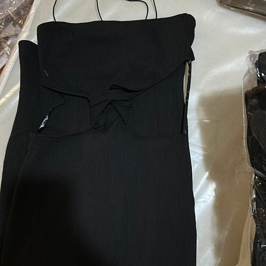Vestido top negro largo stretch