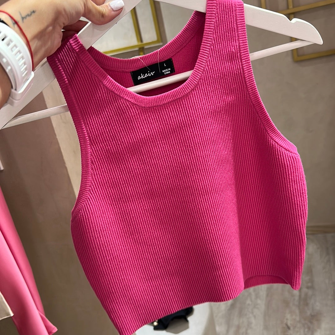 Croptop básico fucsia