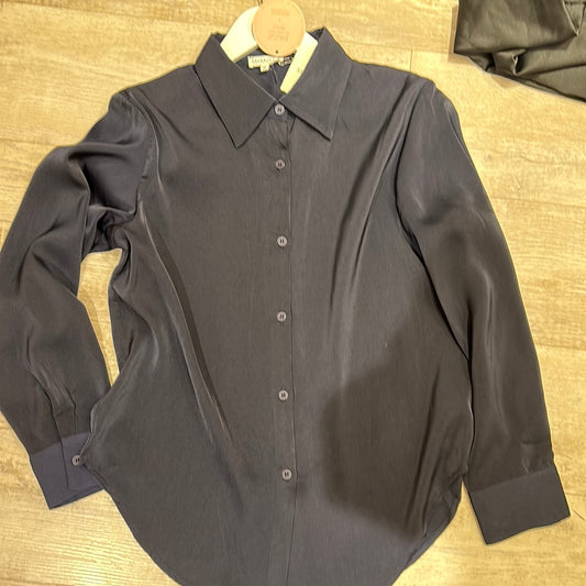 Camisa seda azul marino mimosa