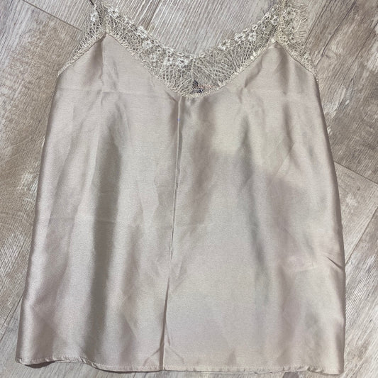 Top satin beige encaje