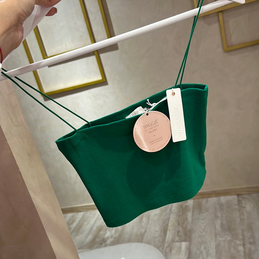 Top de tiras verde