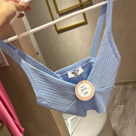 Top de tiras azul bebe