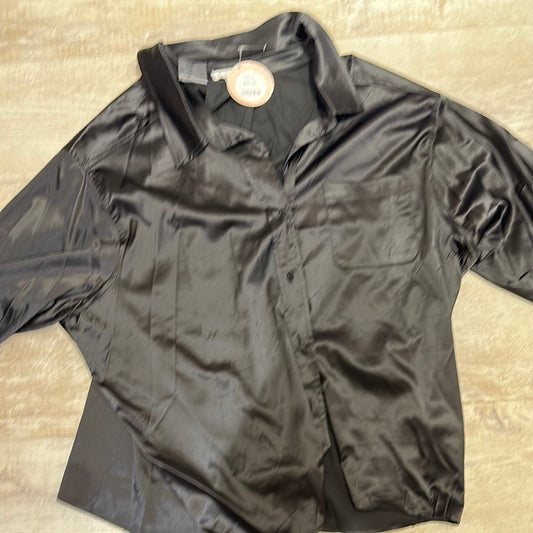Camisa seda negra oversize