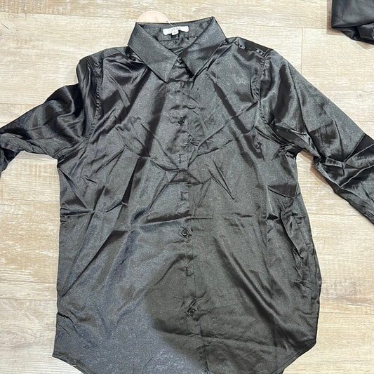 Camisa seda negra evnl