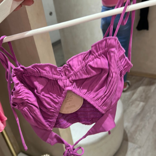 Croptop morado Tiras amarrado